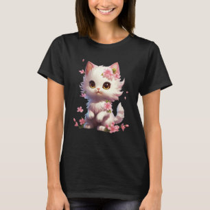 Spring Garden Kitten Flower Cat Girl Floral Blosso T-Shirt