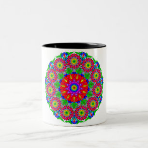 Spring Garden mandala Two-Tone Coffee Mug