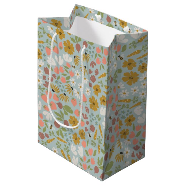 Spring Garden Medium Gift Bag (Front Angled)