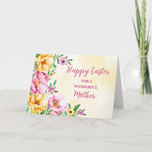 Spring Garden Mother Happy Easter Holiday Card (Front)