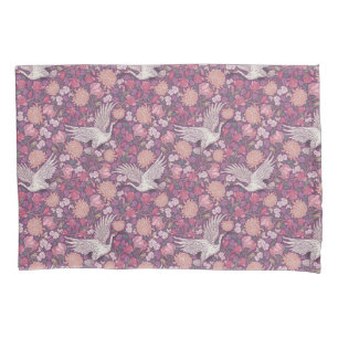 Spring Garden Mother's Day Asian Crane Chinese Pillowcase