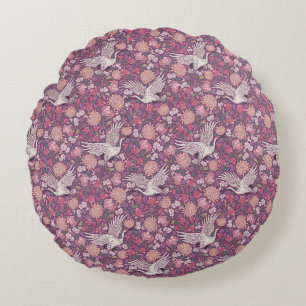Spring Garden Mother's Day Asian Crane Chinese Round Cushion