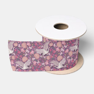 Spring Garden Mother's Day Asian Crane Chinese Satin Ribbon