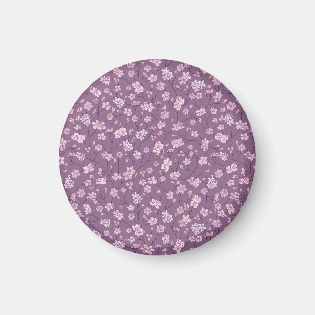 Spring Garden Mother's Day Asian Flowers Japanese Magnet (Front)