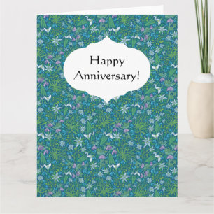 Spring Garden Mother's Day Blue Purple White Card