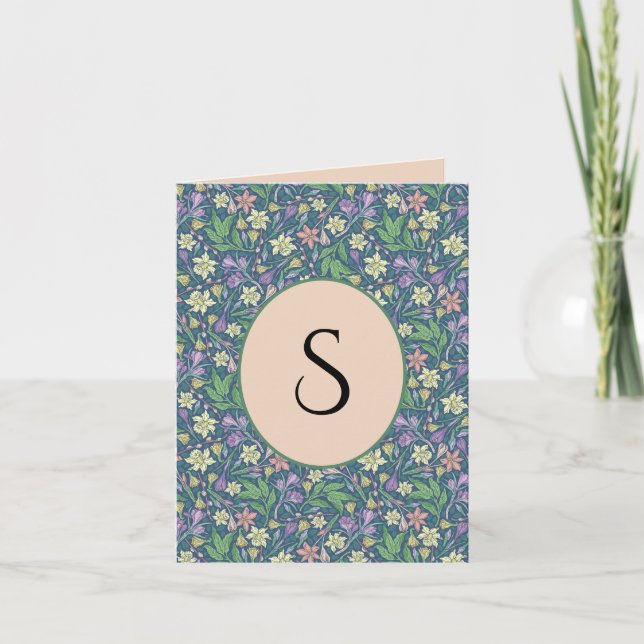 Spring Garden Mother's Day Daffodils Crocuses Note Card (Front)