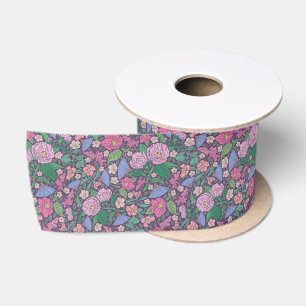 Spring Garden Mother's Day Poppies Japanese Fans Satin Ribbon