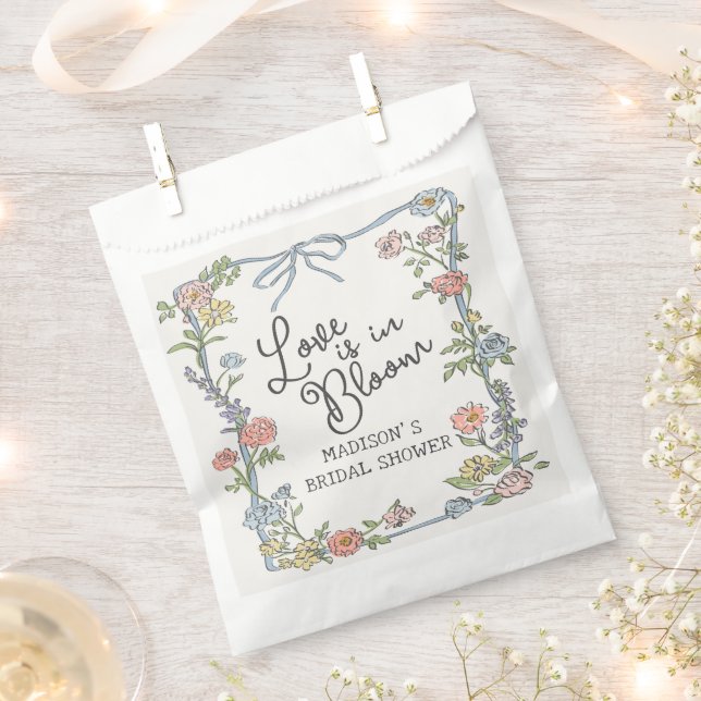 Spring Garden Party Pastel Floral Bridal Shower Favour Bag (Clipped)