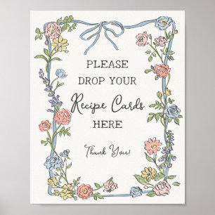 Spring Garden Party Pastel Floral Share a Recipe Poster