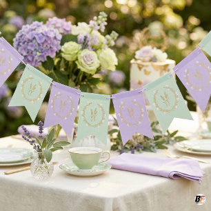 Spring Garden Pastel Purple & Green Party Bunting