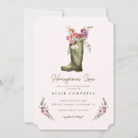 Spring Garden Pink Floral Rain Boot Bridal Shower