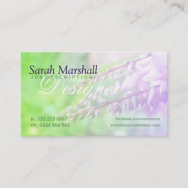 Spring Garden Romance Floral Business Cards (Front)
