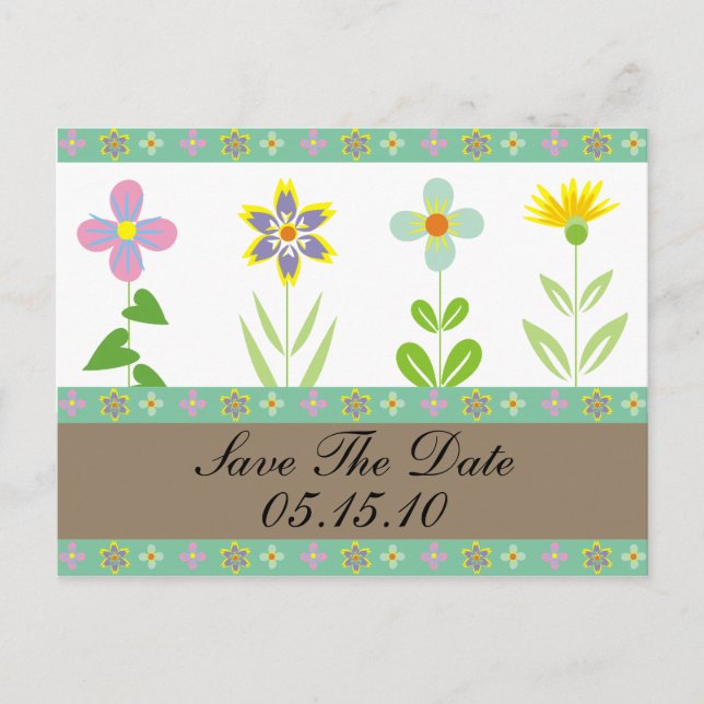 Spring Garden Save The Date Postcards (Front)