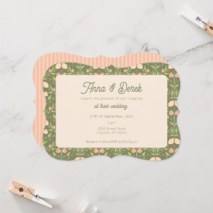 Spring Garden Scalloped Wedding Invitation