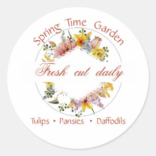 Spring Garden sign Classic Round Sticker