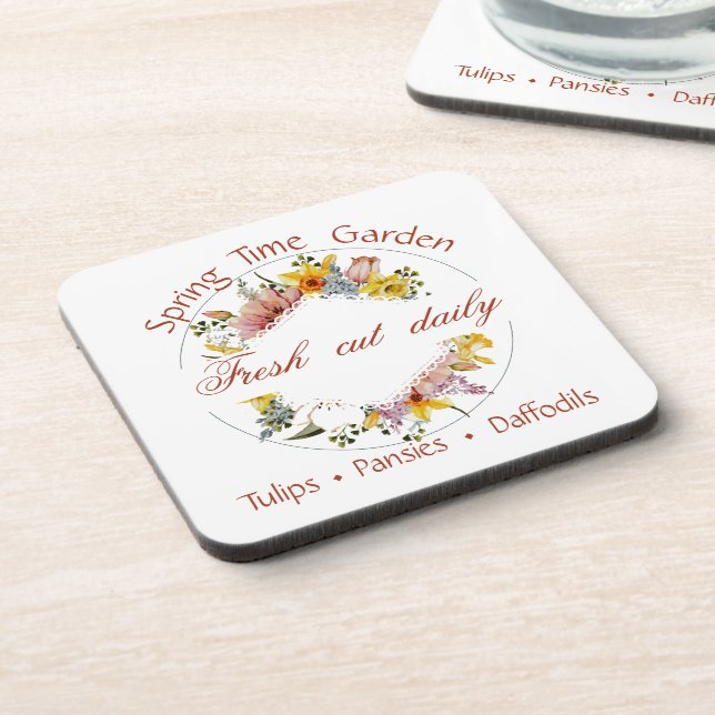 Spring Garden sign Coaster (Left Side)