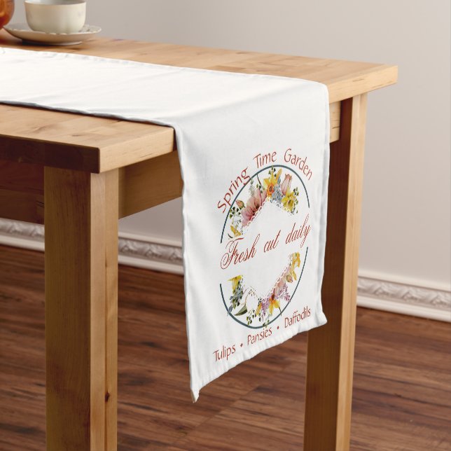 Spring Garden sign Medium Table Runner (In Situ)