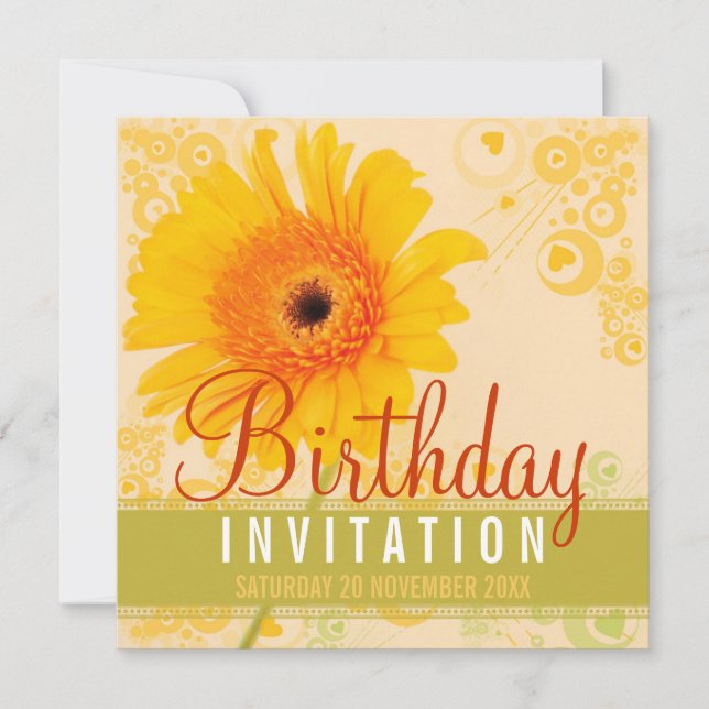Spring Garden Sunshine Birthday Party Invitation (Front)