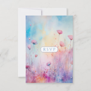 Spring Garden Sweet Sixteen Blue Pink Lavender RSVP Card