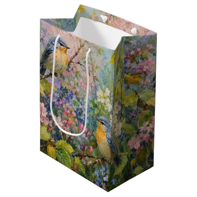 Spring Garden Symphony Medium Gift Bag (Front Angled)