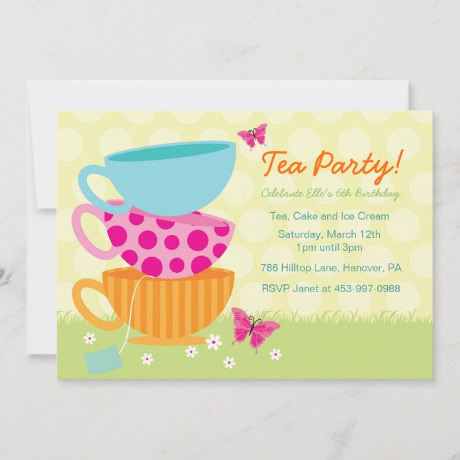 Spring Garden Tea Party Invitations (Front)