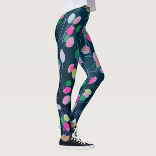 Spring Garden Tulip Flowers Bloom Watercolor Leggings