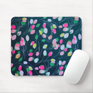 Spring Garden Tulip Flowers Bloom Watercolor Mouse Pad