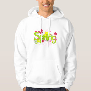 Spring Garden Typography Flowers Butterflies Hoodie