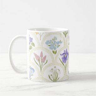 Spring Garden variety flowers in rainbow medallion Coffee Mug