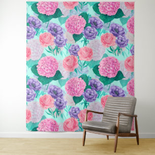 Spring garden watercolor 2 tapestry