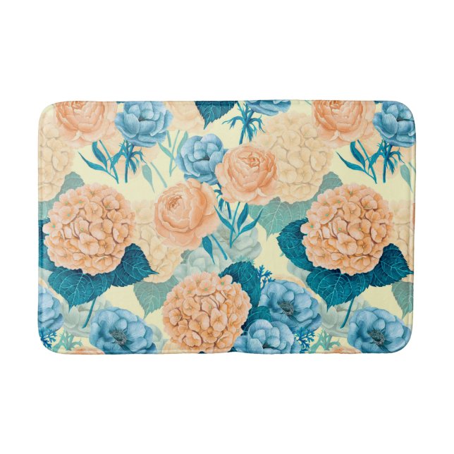 Spring garden watercolor bath mat (Front)