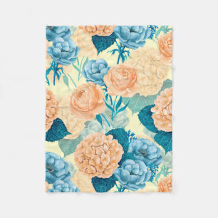 Spring garden watercolor fleece blanket