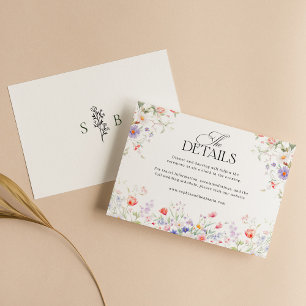 Spring Garden Watercolor Floral Pastel Wedding Enclosure Card