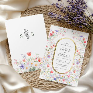 Spring Garden Watercolor Floral Pastel Wedding Invitation