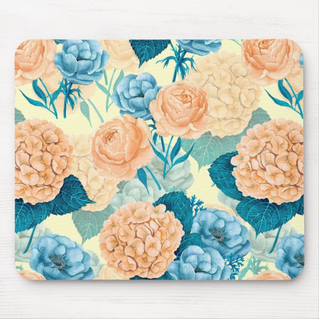 Spring garden watercolor mouse pad (Front)
