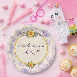 Spring Garden Wedding Cream Paper Plate