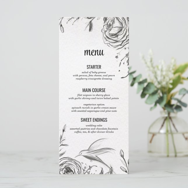 Spring Garden Wedding Menu (Standing Front)