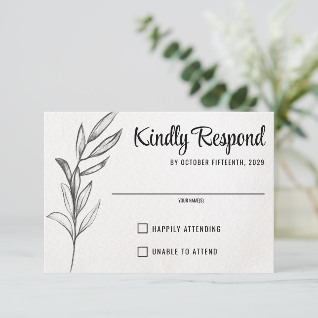 Spring Garden Wedding RSVP Card (Standing Front)