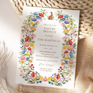 Spring Garden Wildflower Easter Brunch Invitation