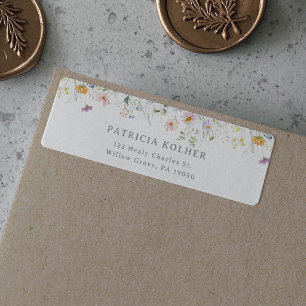Spring Garden Wildflower Wedding Address Return Label