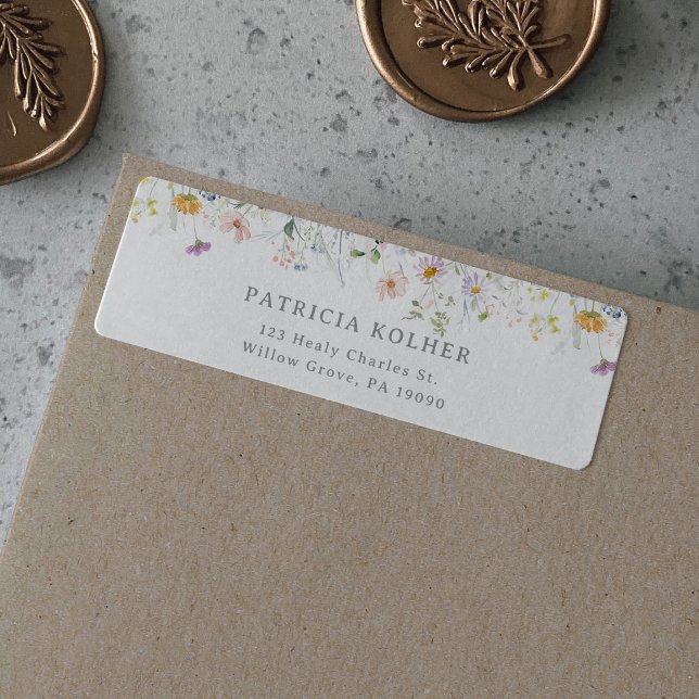 Spring Garden Wildflower Wedding Address Return  Label (Creator Uploaded)