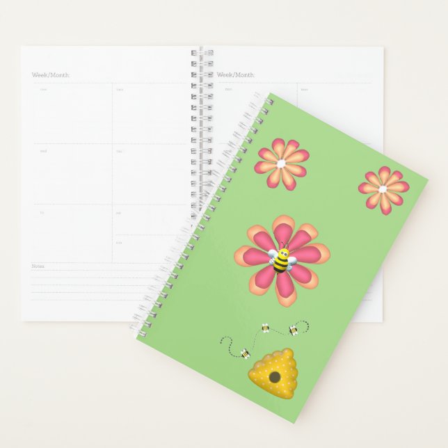 Spring Garden with Bees and Flowers Planner (Display)