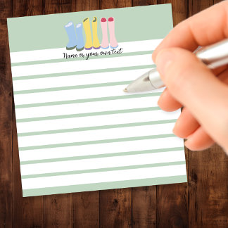 Spring Gardening Boots Customisable Lined Notepad