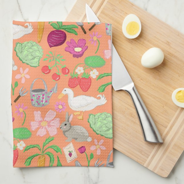 Spring Gardening Theme Kitchen Towel (Quarter Fold)
