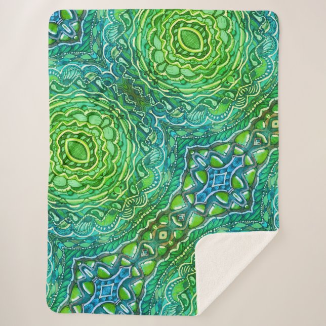 Spring Gems Sherpa Blanket (Front)