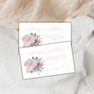 Spring Girl Garden Hat Baby Shower Diaper Raffle Enclosure Card