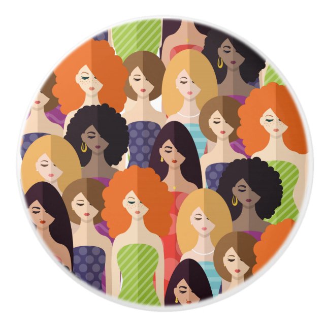 Spring girls ceramic knob (Front)