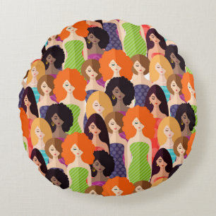 Spring girls round cushion