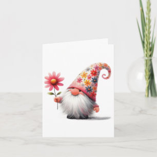 Spring Gnome Folded Card-Customisable Card