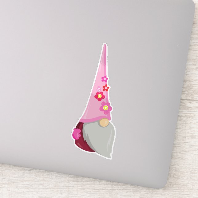 Spring Gnome, Garden Gnome, Cute Gnome, Flowers (Detail)